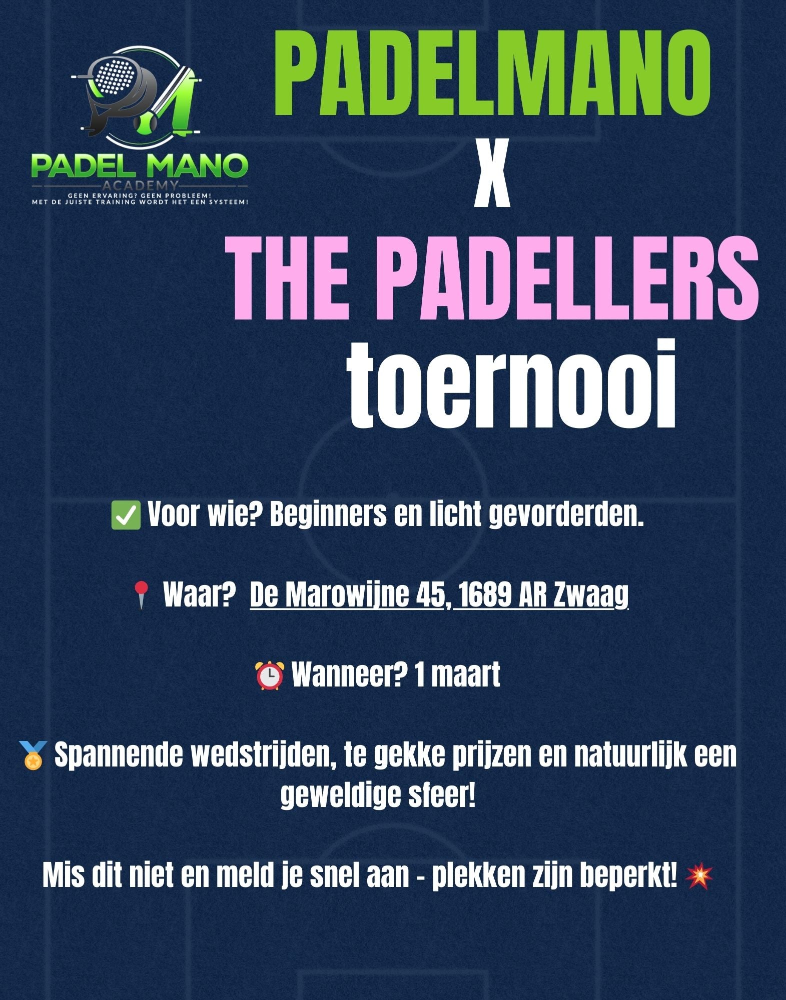 PADELMANO X THE PADELLERS TOERNOOI 16:30-19:00